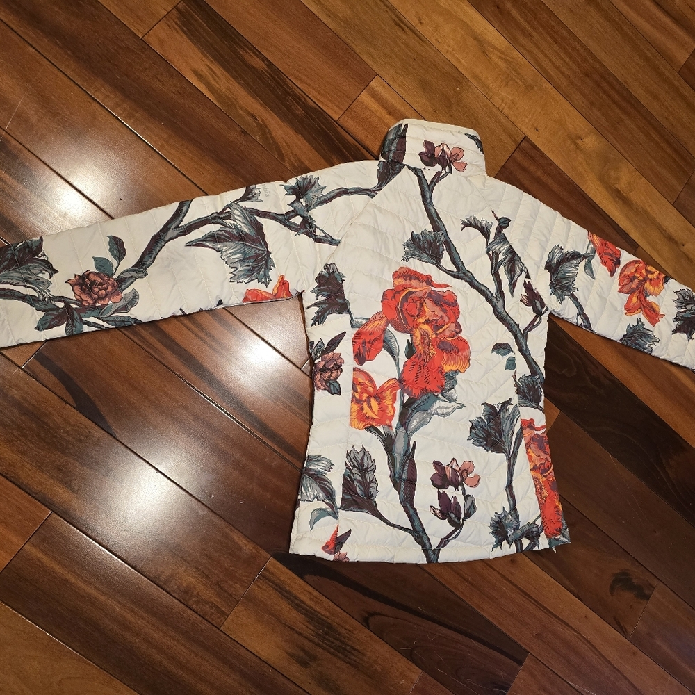 Columbia Floral Ski Jacket - Cream and Red